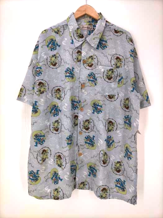 USED古着(ユーズドフルギ) JTEVENSAN ポリエステル 総柄シャツ 雷神 メンズ  4L