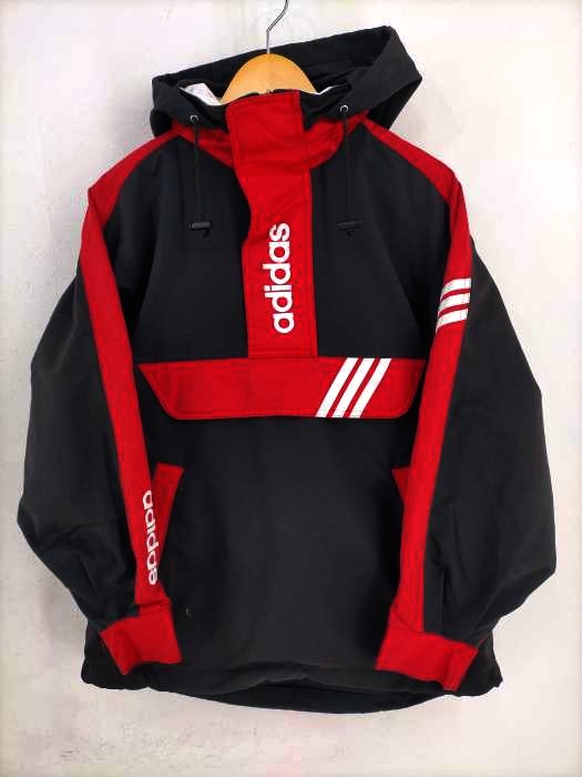 アディダス adidas 90S デサントタグ ロゴ刺繍アノラックパーカー メンズ JPN：M