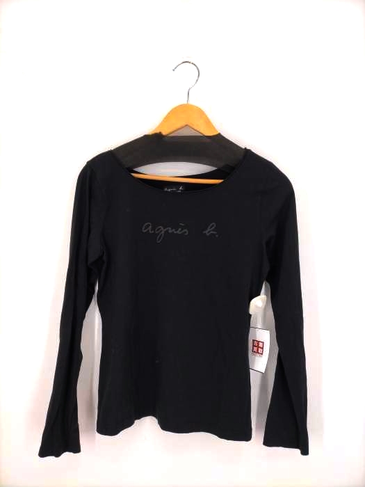 agnes b.(アニエスベー) ロゴ 発泡プリント ボートネック L/S カットソー レディース  2