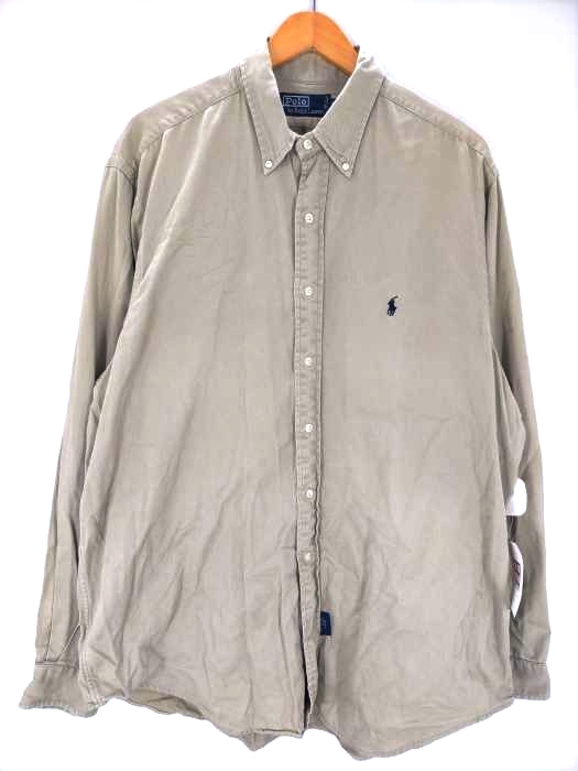 Polo by RALPH LAUREN(ポロバイラルフローレン) カナダ製 ポニー刺しゅう B.Dシャツ ビッグサイズ メンズ import：XL