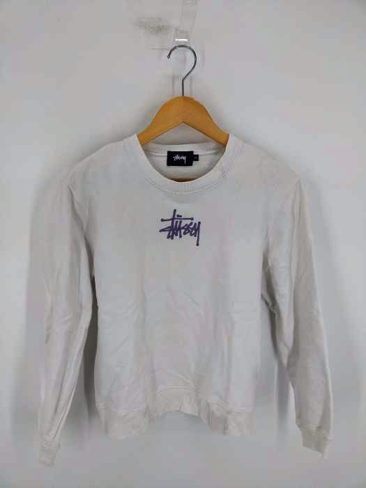 ステューシー Stussy ショーンフォントロゴ刺繍 クルーネックスウェット レディース import：M