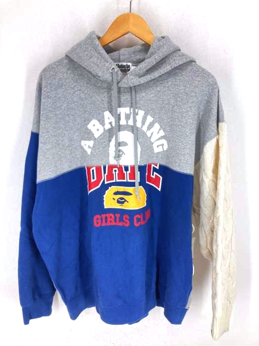 アベイシングエイプ A BATHING APE patchwork logo-print hoodie メンズ JPN：S