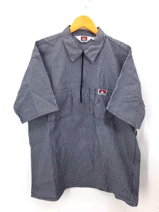 BEN DAVIS(ベンデイビス) HALF ZIP S/S STRIPE SHIRT メンズ JPN:XL