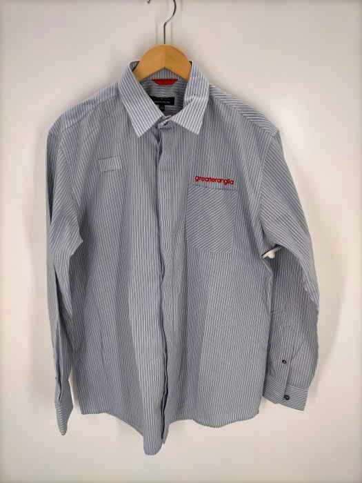 USED古着(ユーズドフルギ) Greater Anglia オランダ国営鉄道 長袖ワークシャツ メンズ  16.5
