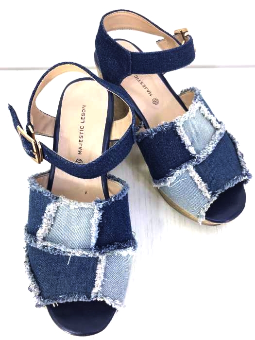 MAJESTIC LEGON(マジェスティックレゴン) デニム素材 厚底サンダル レディース  L