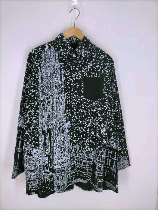 VIER ANTWERP(ヴィーアアントワープ) Sk8thing 大聖堂グラフィックプリントビッグシャツ メンズ JPN：44