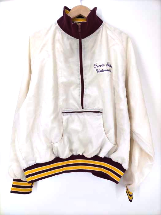 USED古着(ユーズドフルギ) USA製 FERRIS STATE UNIVERSITY BOOKSTORE 企業ロゴ 刺しゅう アノラックブルゾン メンズ import：XL