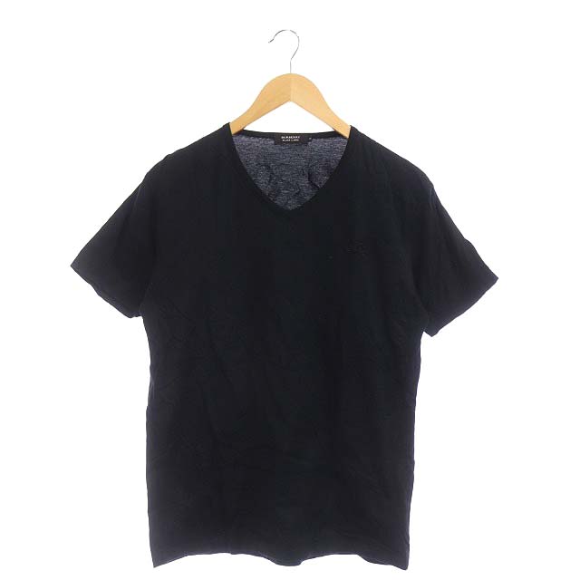 BURBERRY BLACK LABEL(バーバリーブラックレーベル) Tシャツ カットソー 半袖 Vネック 3 黒 ブラック /AO メンズ  3（日本サイズ相当L)