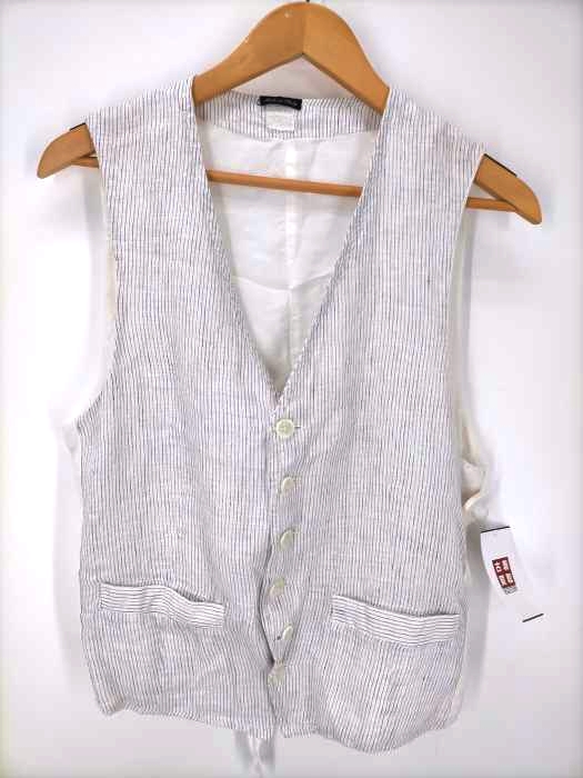 120%LINO(リノ) イタリア製 リネン ジレ ベスト メンズ import:M