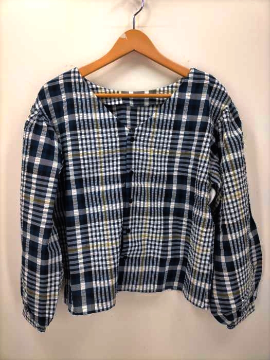 moussy(マウジー) CHECK PUFF SLEEVE BLOUSE レディース  FREE
