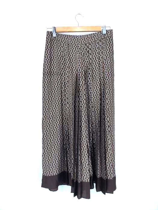 ZARA(ザラ) 総柄 サテン プリーツ 袴パンツ レディース  M