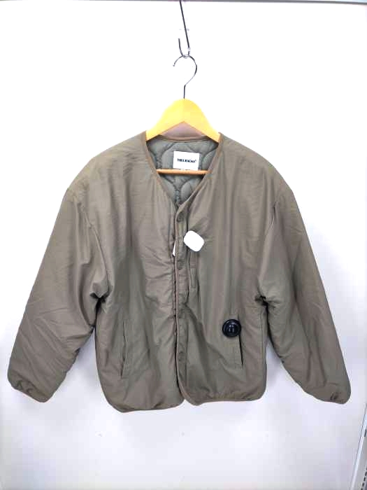 ユーズドフルギ USED古着 {{THECRACKS}} 裏地キルティング ノーカラー中綿ジャケット  メンズ  M