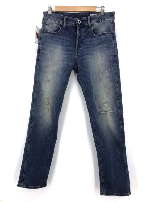 G-STAR RAW(ジースターロー) 3301 SLIM ダメージ加工 テーパードデニム メンズ  W30 L30