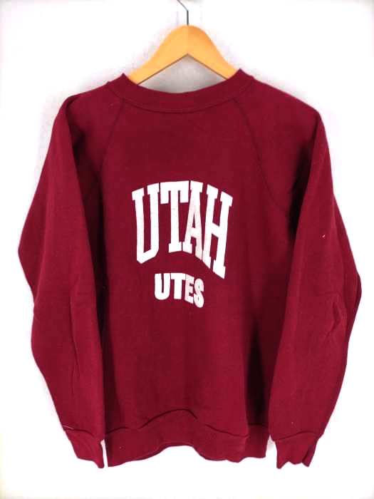 Discus Athletic(ディスカス アスレチック) USA製 UTAH UTES ラグランクルーネックスウェット メンズ 表記無