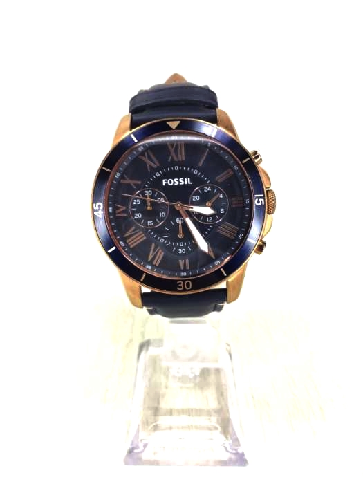FOSSIL(フォッシル) グラントスポーツ クロノグラフ ブルーレザーウォッチ メンズ 表記無
