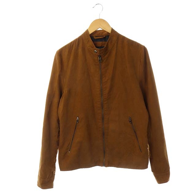 ザラマン ZARA MAN フェイクスウェード ジャケット ジップアップ 薄手 S キャメル 茶 /HS メンズ  S