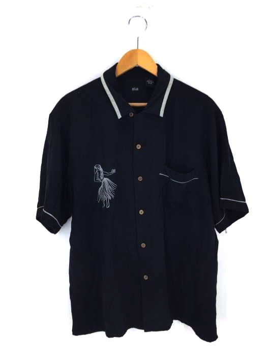 USED古着(ユーズドフルギ) チェーンステッチ シルク開襟ボックスシャツ メンズ JPN：L