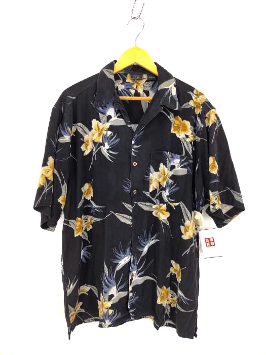 USED古着(ユーズドフルギ) 花柄 シルク オープンカラーアロハシャツ メンズ import：L