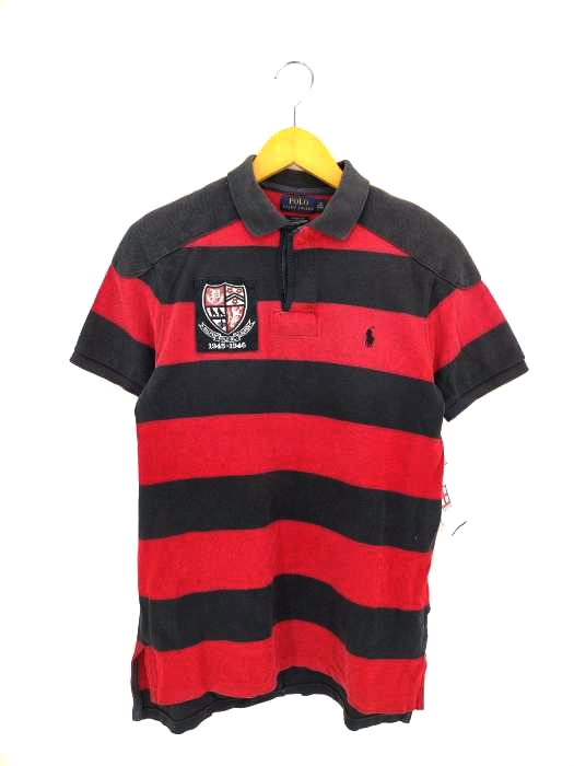 POLO RALPH LAUREN(ポロラルフローレン) CUSTOM FIT ポニー刺繍 ボーダー柄 ラガーポロシャツ メンズ import：M