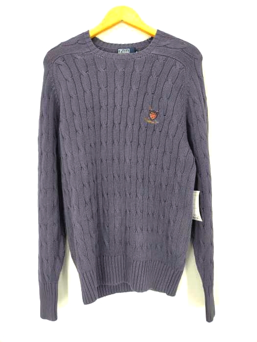 Polo by RALPH LAUREN(ポロバイラルフローレン) GOLF ワンポイント刺しゅう コットン ケーブルニット メンズ import：M