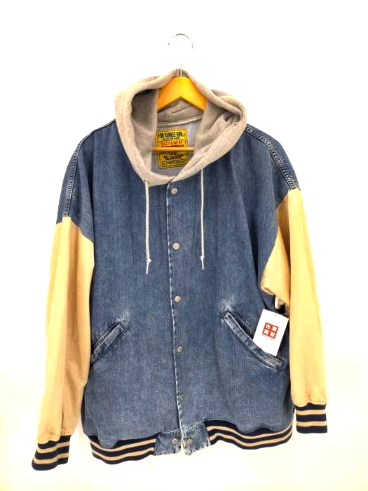 HYSTERIC GLAMOUR(ヒステリックグラマー) FIRE BEARアップリケ リメイクデニムブルゾン メンズ FREE