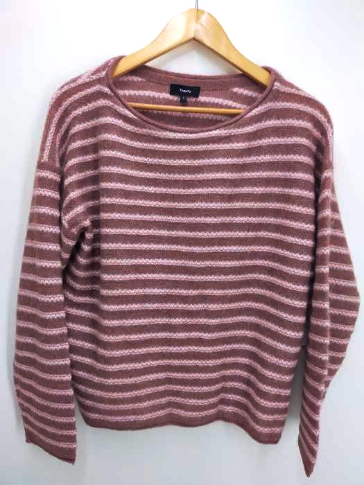セオリー theory Alpaca Soft Stripe Box PO アルパカ レディース JPN：S