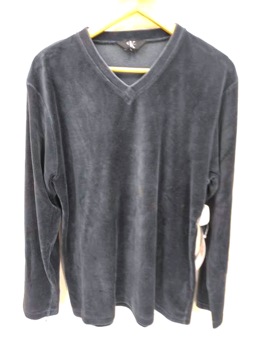 シーケーカルバンクライン ck Calvin Klein OLD VネックベロアL/Sカットソー メンズ JPN：L