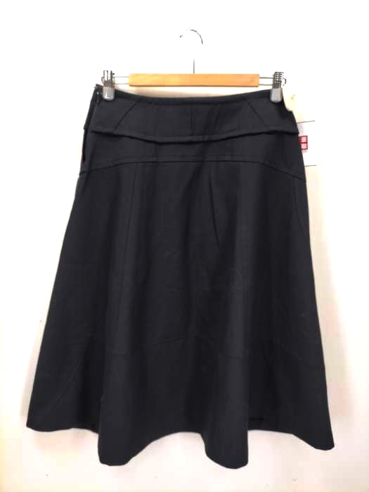 コムデギャルソン COMME des GARCONS AD2001 ウールギャバジン 切替 フレアスカート レディース 表記無