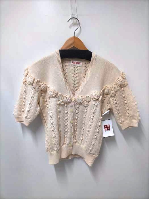 ピンクハウス PINK HOUSE ローズ装飾S/S コットンカーディガン レディース 表記無