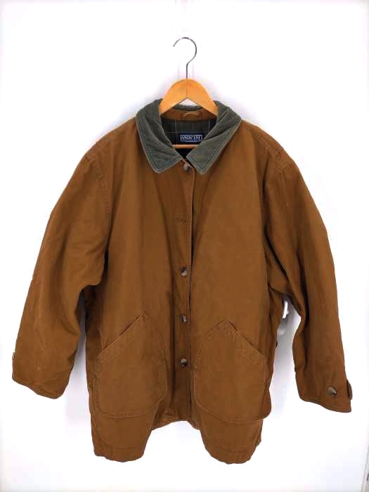 LANDS END(ランズエンド) 90S Thermolite コーデュロイ襟 ダック地ハンティングジャケット メンズ 表記無