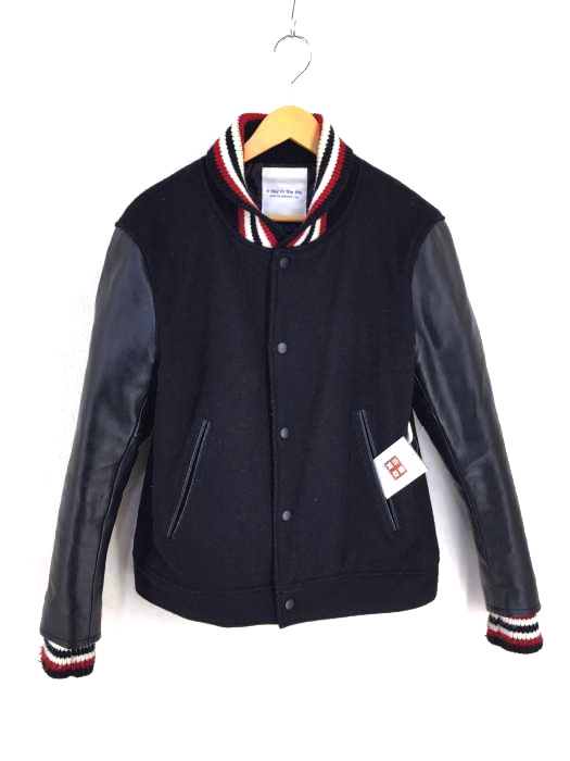 A day in the life UNITED ARROWS(アデイインザライフユナイテッドアローズ) 袖レザーウールメルトンスタジャン メンズ JPN：M