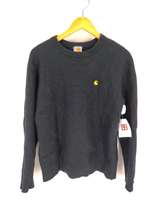 Carhartt(カーハート) ワンポイントロゴ刺繍クルーネックウールニット メンズ JPN：L