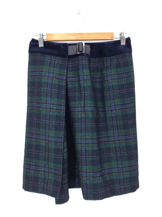 AQUASCUTUM(アクアスキュータム) ウール混チェック柄ラップスカート レディース 表記無