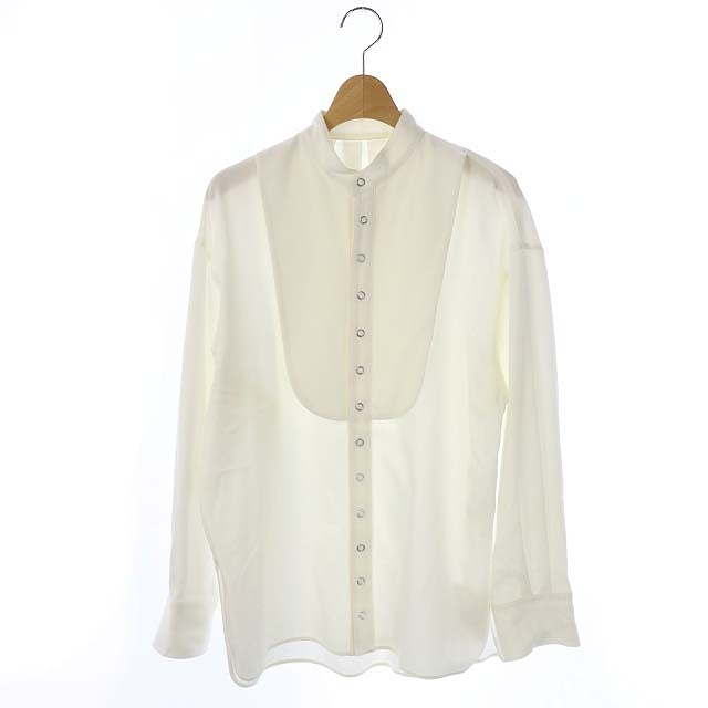 QUWAGI(クワギ) 20AW DRESS SHIRT ドレスシャツ ブラウス 長袖 ギャザー 36 白 ホワイト /CM ■OS レディース レディース  36（日本サイズS相当）