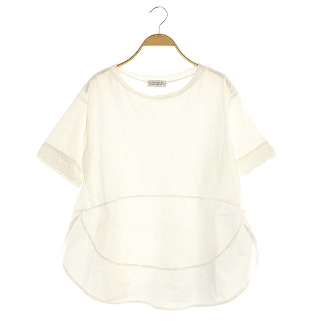 CIAOPANIC TYPY(チャオパニックティピー) 21SS 異素材切り替えラウンドヘムTEE カットソー プルオーバー 半袖 ONE 白 ホワイト /DF ■OS レディース レディース  ONE