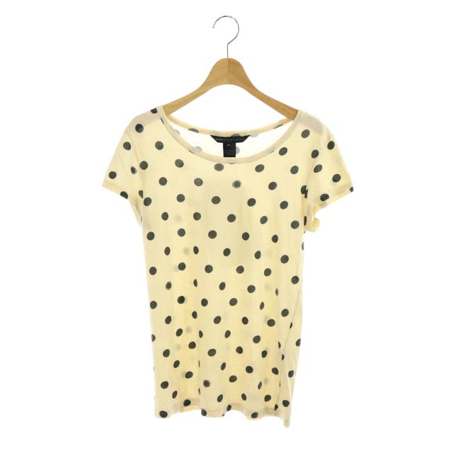 Marc by Marc Jacobs(マークバイマークジェイコブス) サークルロゴドットTシャツ カットソー 半袖 水玉 XS ベージュ 黒 ブラック /MF ■OS レディース  XS
