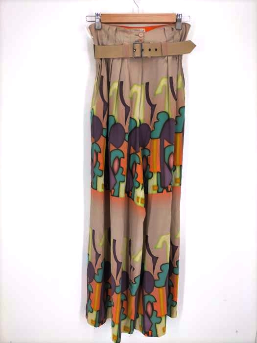 ETRO(エトロ) 総柄 シルクパンツ ベルト付 レディース FR：40-44