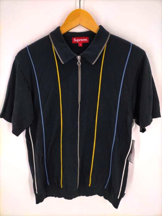 シュプリーム Supreme 19SS Pinstripe Half Zip Polo メンズ JPN：S