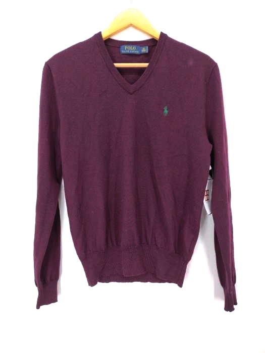 POLO RALPH LAUREN(ポロラルフローレン) ワンポイント刺しゅう ウール Vネックニット ユニセックス メンズ JPN：XS
