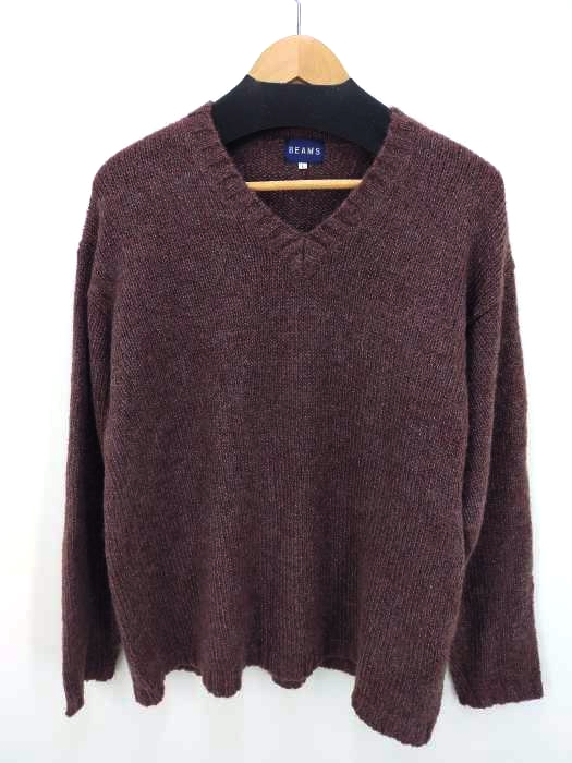 ビームス BEAMS モヘア混Vネックニット メンズ  L