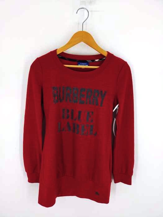 バーバリーブルーレーベル BURBERRY BLUE LABEL ロゴプリント ウールカットソー レディース  38