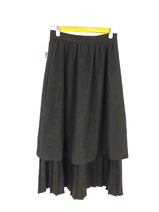 ジュノア JUNOAH フェイクレイヤードプリーツスカート レディース  L