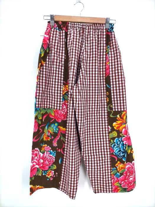 USED古着(ユーズドフルギ) masadonna apparel 花布ギンガムワイドパンツ レディース 表記無