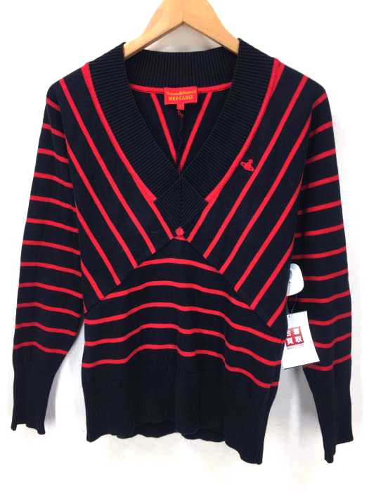 Vivienne Westwood RED LABEL(ヴィヴィアンウエストウッドレッドレーベル) ボーダーvネックロングスリーブプルオーバー レディース  2