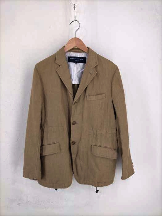 COMME des GARCONS HOMME(コムデギャルソンオム) AD2018 19SS ウエストギャザーヘリンボーンリネンテーラードジャケット メンズ JPN：XS