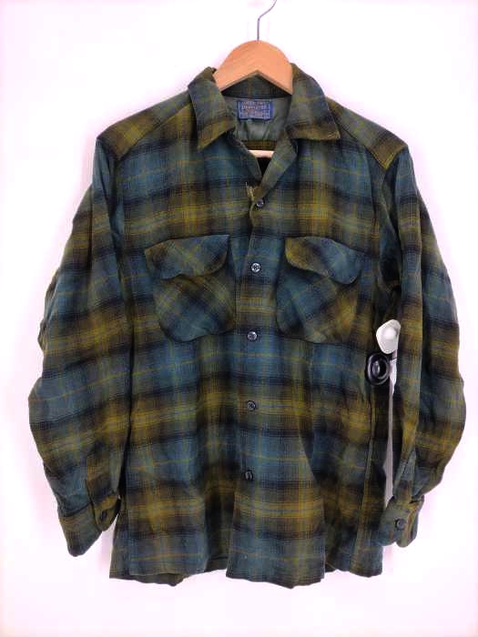 ペンドルトン PENDLETON 50S オープンカラー ウール チェックシャツ メンズ  S