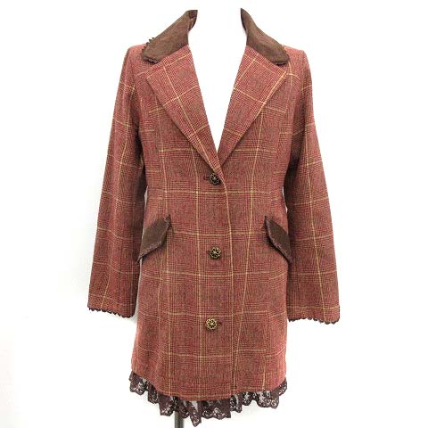 axes femme(アクシーズファム) ジャケット テーラード レース ウール M 赤 レッド /NM ■EC レディース  M
