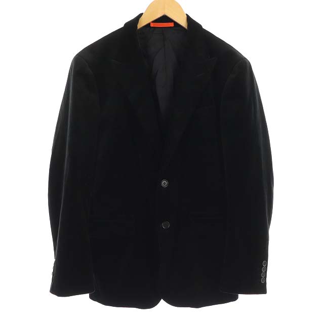 Paul Smith(ポールスミス) LONDON テーラードジャケット シングル 2B ベロア L 黒 ブラック /PJ メンズ  L