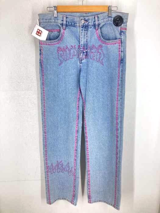 USED古着(ユーズドフルギ) {{SUPPLIER}} FIRE PATTERN STITCH LOGO DENIM メンズ  XL