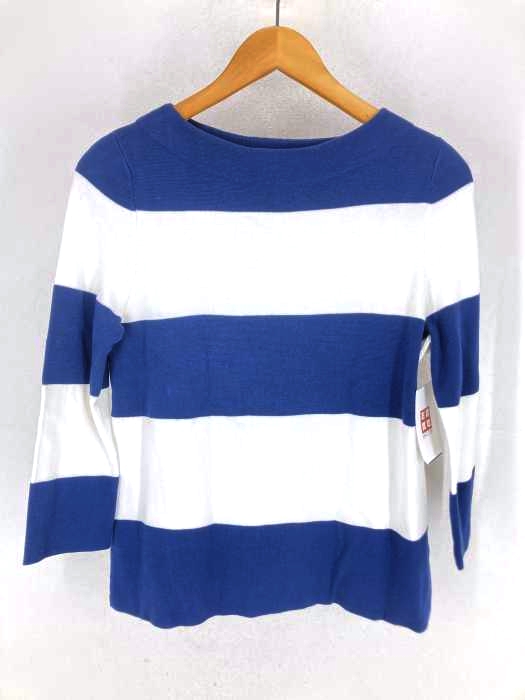 J&M Davidson(ジェイアンドエムデヴィッドソン) ボーダー柄ボートネックコットンセーター レディース JPN：M